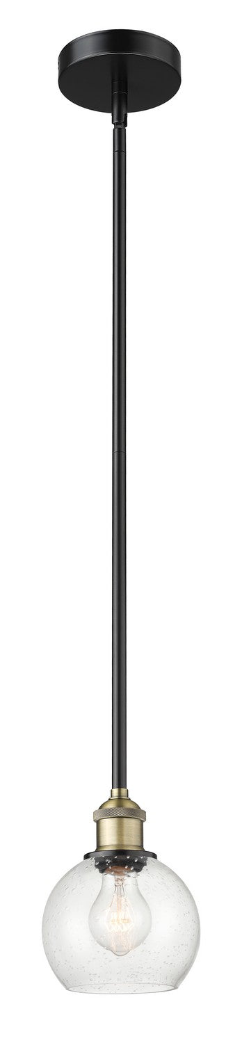 Innovations 616-1S-BAB-G124-6 One Light Mini Pendant, Black Antique Brass