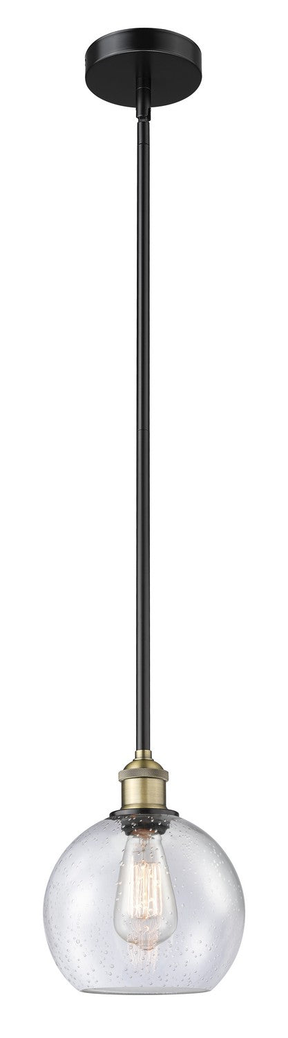 Innovations 616-1S-BAB-G124-8 One Light Mini Pendant, Black Antique Brass