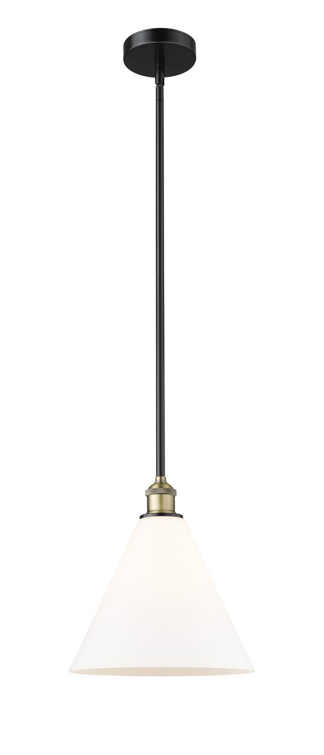 Innovations 616-1S-BAB-GBC-121 One Light Mini Pendant, Black Antique Brass