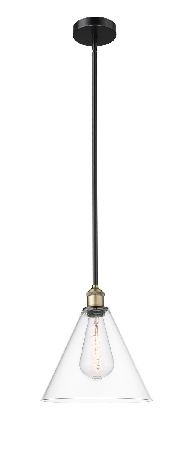 Innovations 616-1S-BAB-GBC-122 One Light Mini Pendant, Black Antique Brass