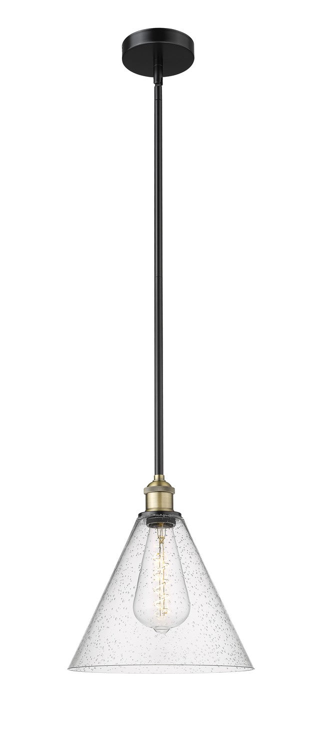 Innovations 616-1S-BAB-GBC-124 One Light Mini Pendant, Black Antique Brass