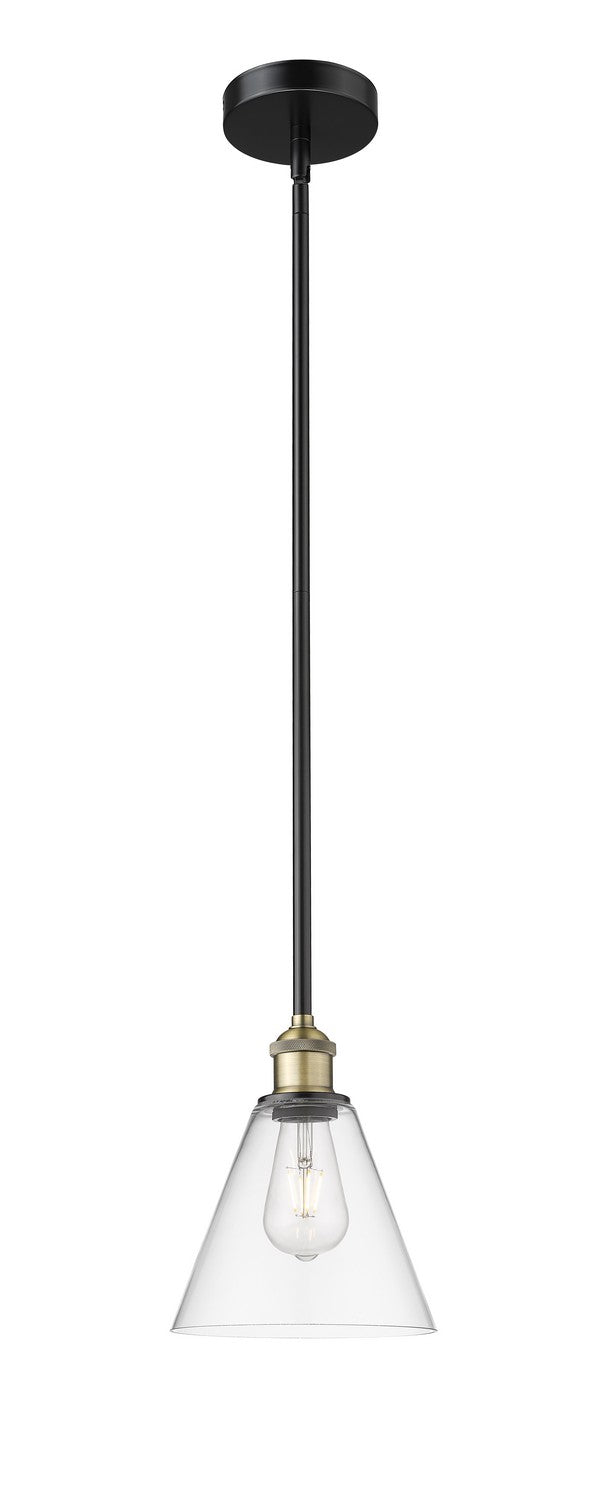 Innovations 616-1S-BAB-GBC-82 One Light Mini Pendant, Black Antique Brass
