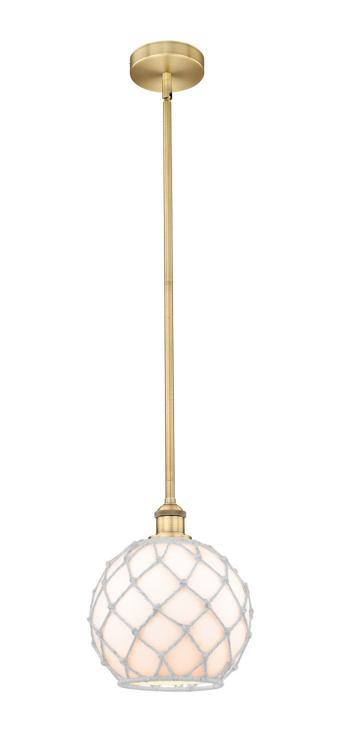 Innovations 616-1S-BB-G121-10RW One Light Mini Pendant, Brushed Brass