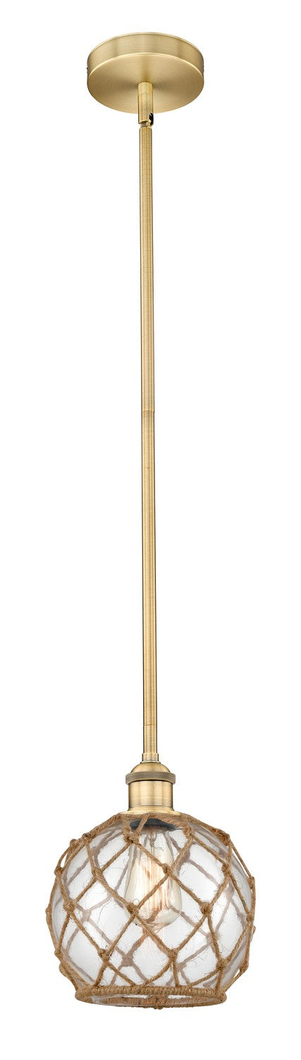 Innovations 616-1S-BB-G122-8RB One Light Mini Pendant, Brushed Brass