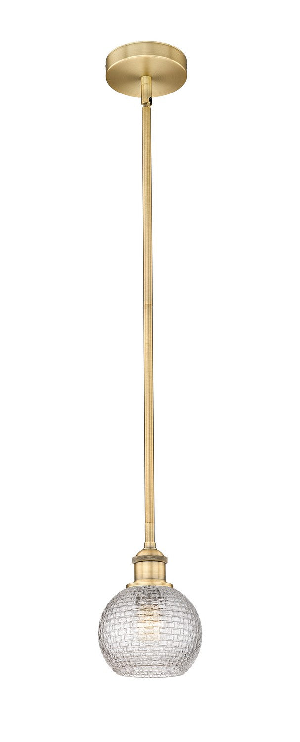 Innovations 616-1S-BB-G122C-6CL One Light Mini Pendant, Brushed Brass