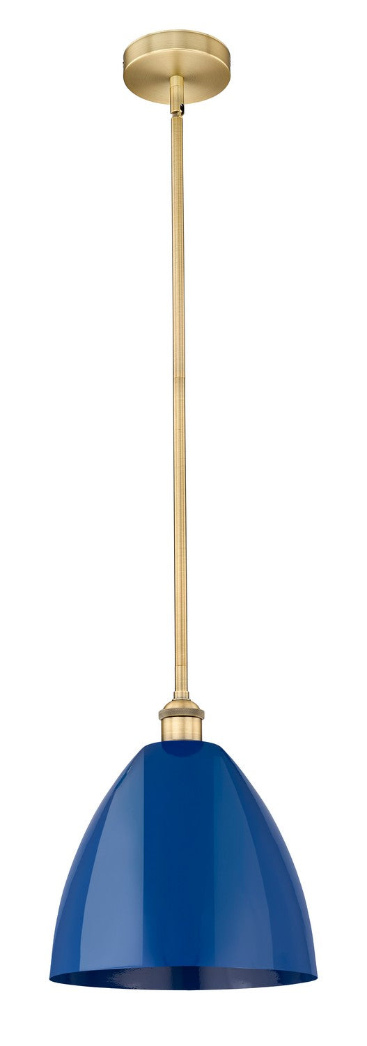 Innovations 616-1S-BB-MBD-12-BL One Light Mini Pendant, Brushed Brass