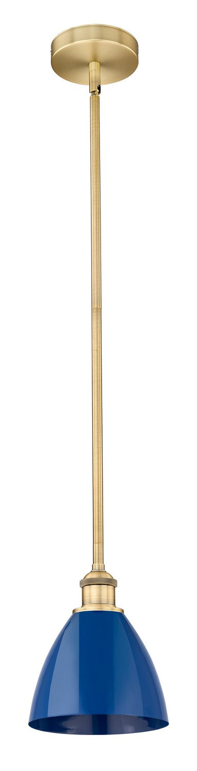 Innovations 616-1S-BB-MBD-75-BL One Light Mini Pendant, Brushed Brass