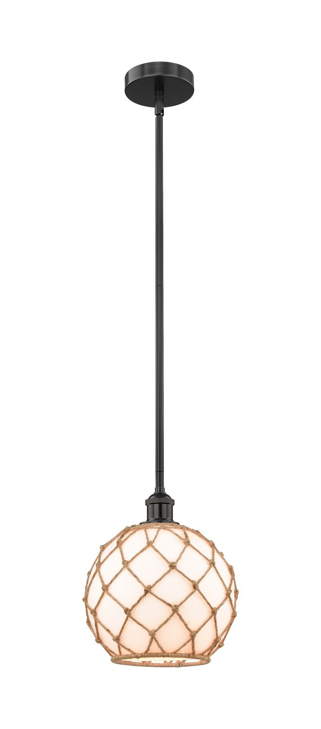 Innovations 616-1S-BK-G121-10RB One Light Mini Pendant, Matte Black