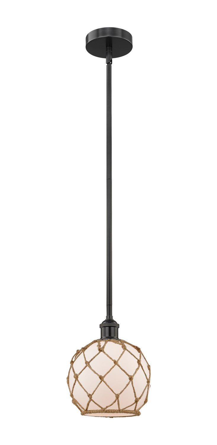 Innovations 616-1S-BK-G121-8RB One Light Mini Pendant, Matte Black