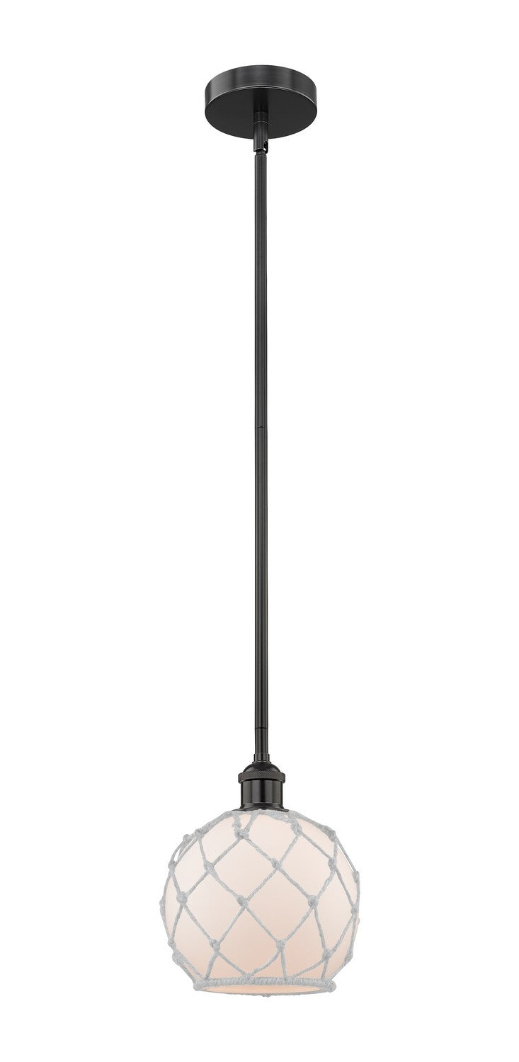 Innovations 616-1S-BK-G121-8RW One Light Mini Pendant, Matte Black