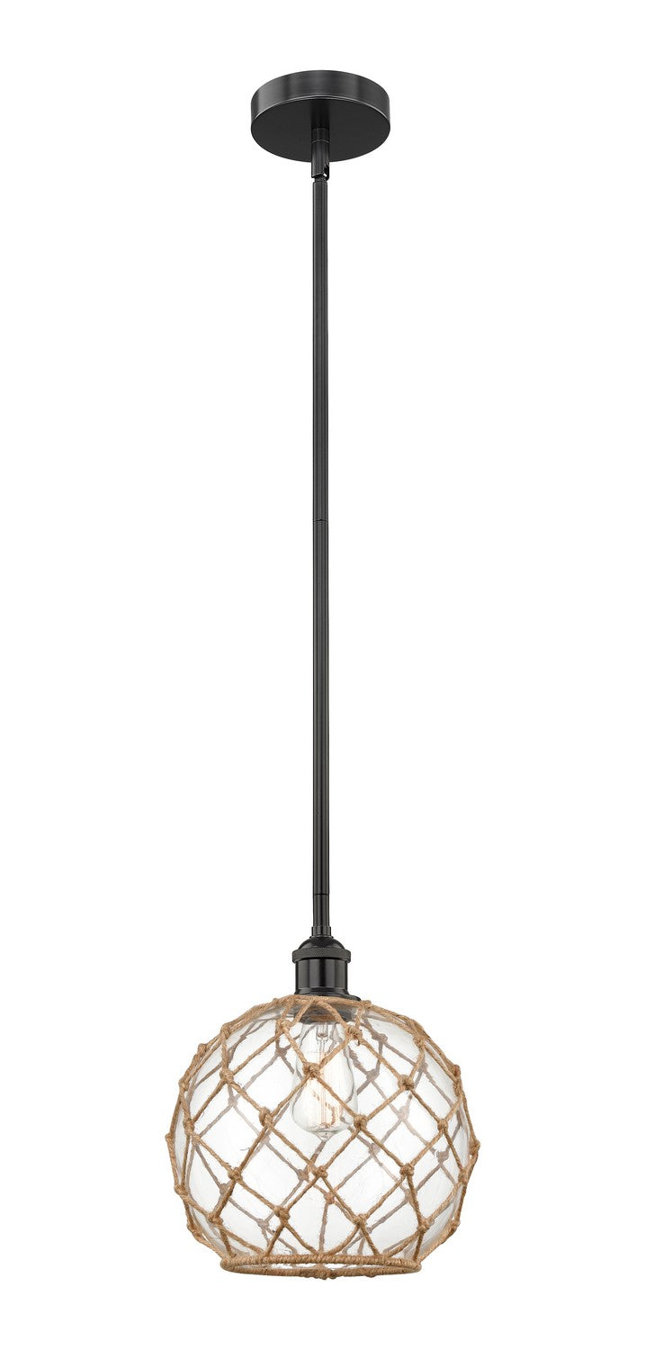 Innovations 616-1S-BK-G122-10RB One Light Mini Pendant, Matte Black