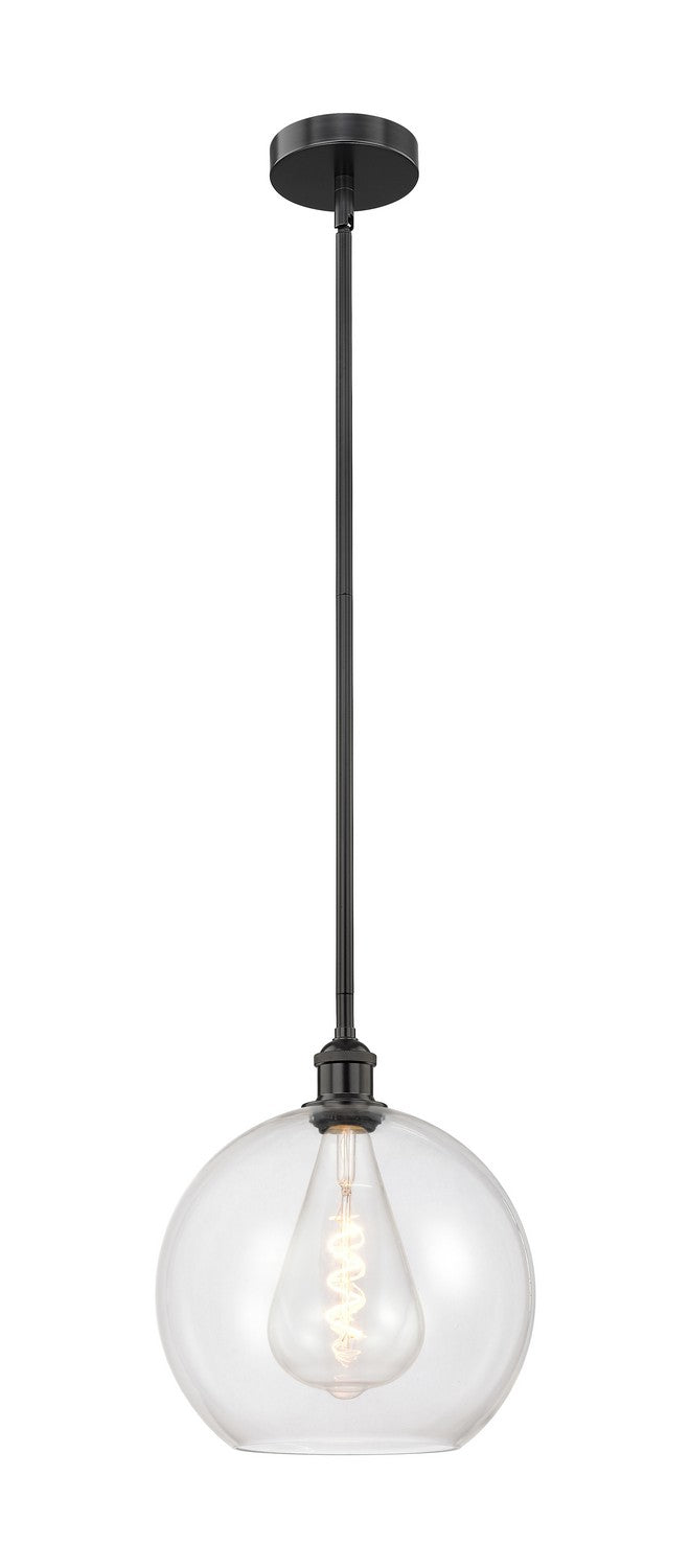 Innovations 616-1S-BK-G122-12 One Light Mini Pendant, Matte Black