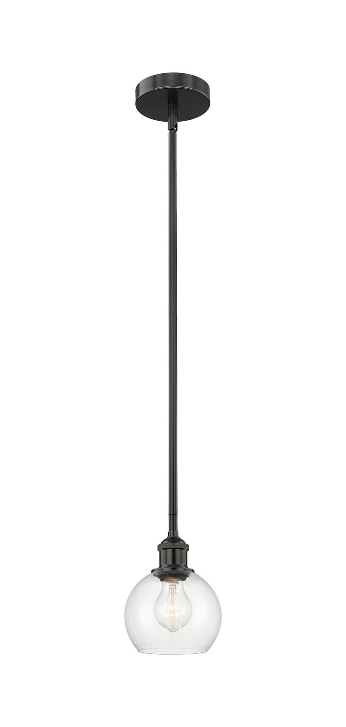 Innovations 616-1S-BK-G122-6 One Light Mini Pendant, Matte Black
