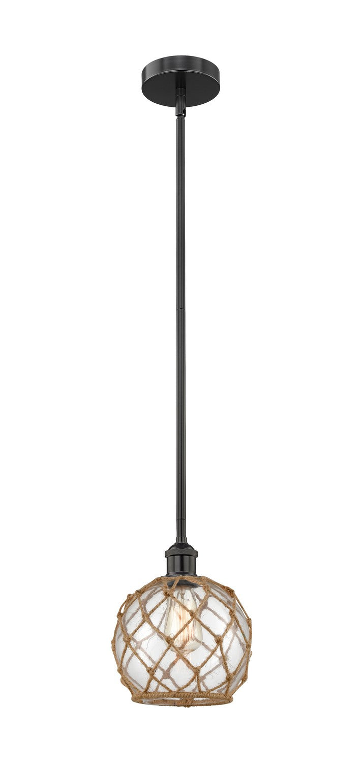 Innovations 616-1S-BK-G122-8RB One Light Mini Pendant, Matte Black