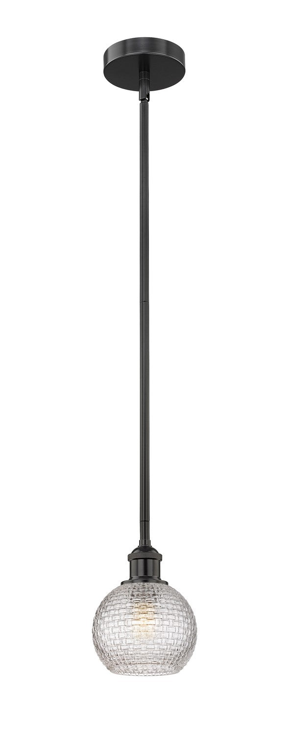 Innovations 616-1S-BK-G122C-6CL One Light Mini Pendant, Matte Black