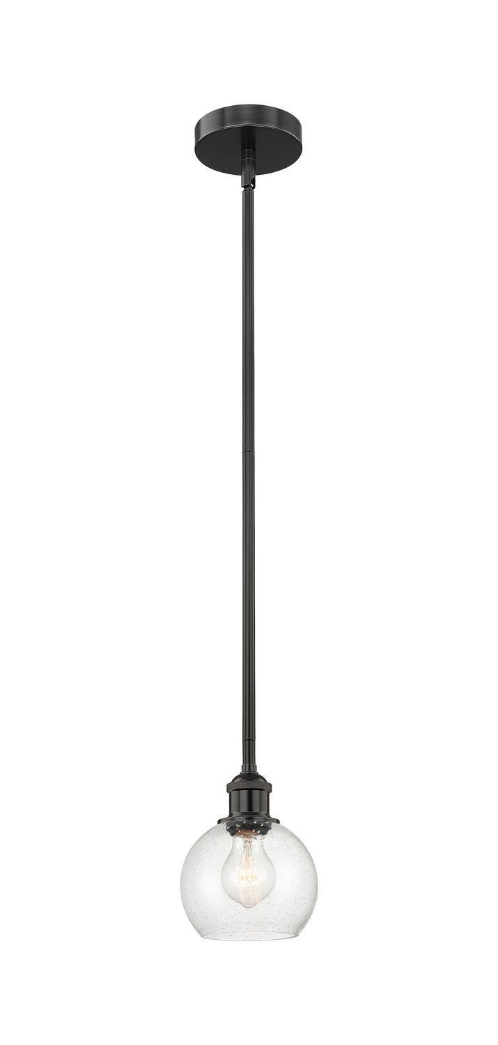 Innovations 616-1S-BK-G124-6 One Light Mini Pendant, Matte Black