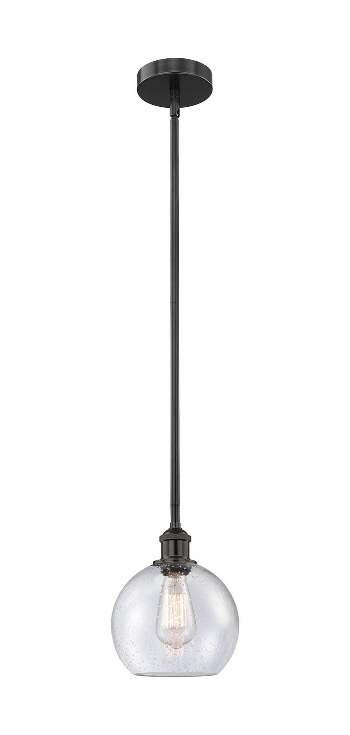 Innovations 616-1S-BK-G124-8 One Light Mini Pendant, Matte Black