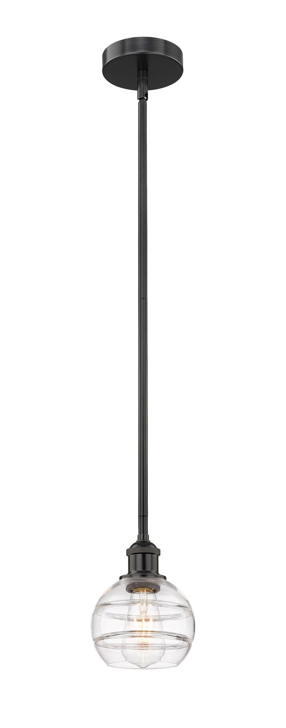 Innovations 616-1S-BK-G556-6CL One Light Mini Pendant, Matte Black