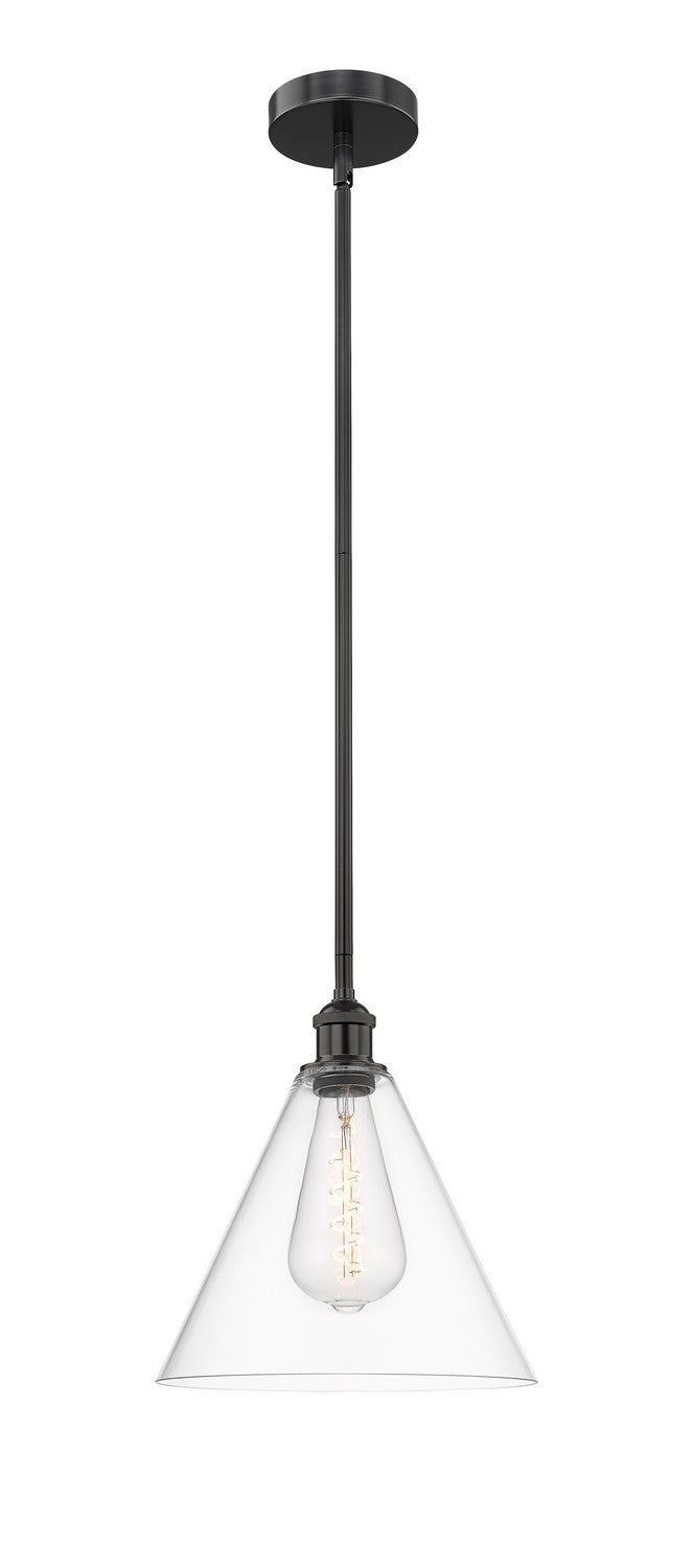 Innovations 616-1S-BK-GBC-122 One Light Mini Pendant, Matte Black