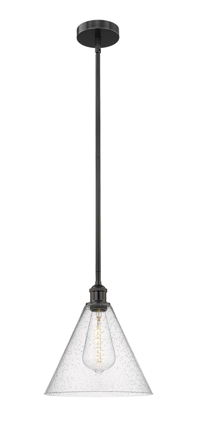 Innovations 616-1S-BK-GBC-124 One Light Mini Pendant, Matte Black