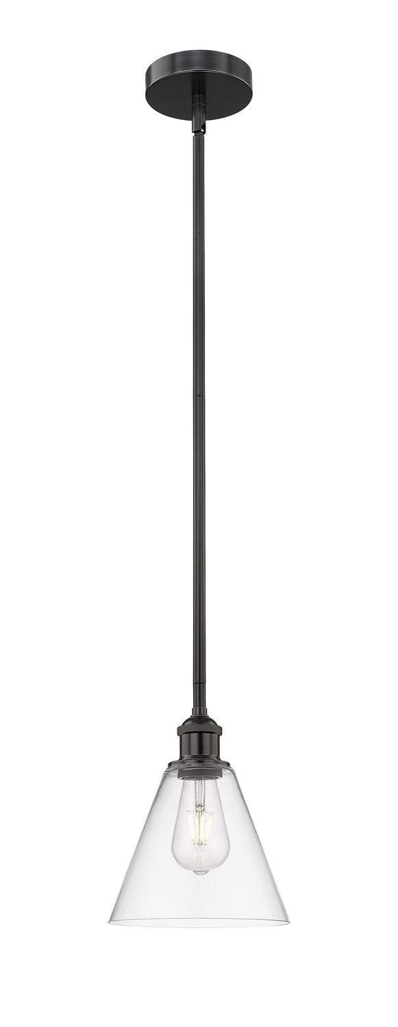 Innovations 616-1S-BK-GBC-82 One Light Mini Pendant, Matte Black