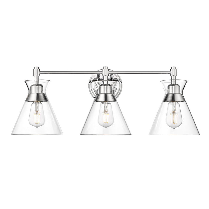 Golden 0511-BA3 CH-CLR Three Light Bath Vanity, Chrome