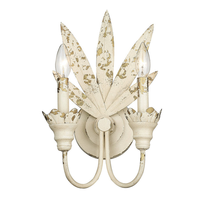 Golden 0846-2W AI Two Light Wall Sconce, Antique Ivory