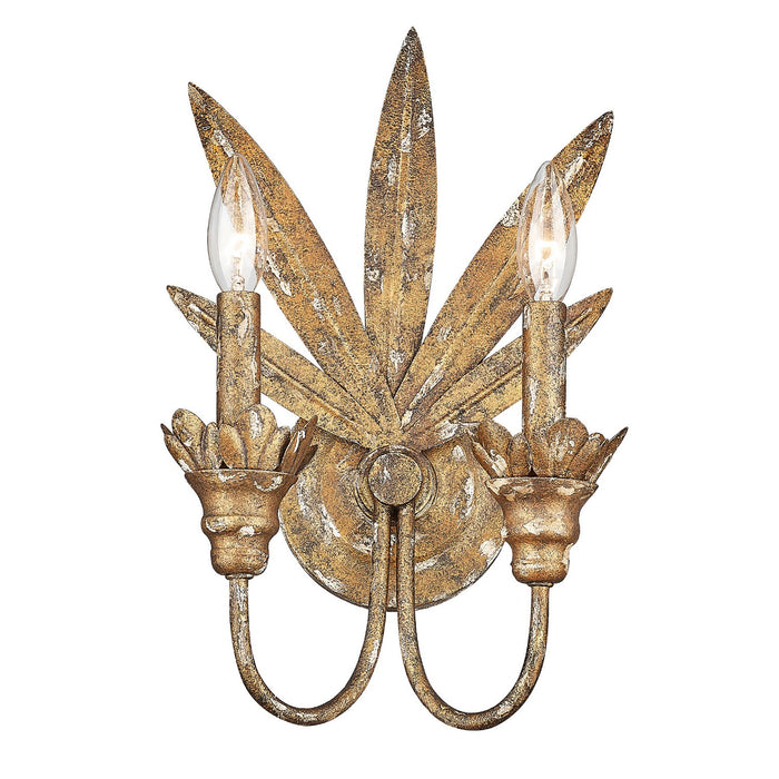 Golden 0846-2W HG Two Light Wall Sconce, Heirloom Gold