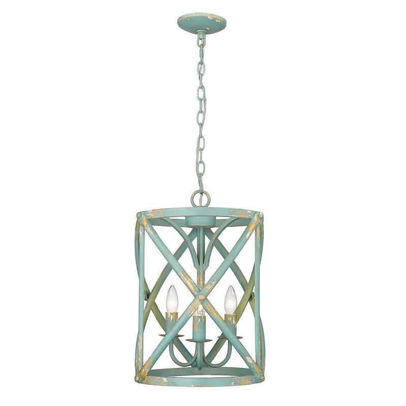 Golden 0890-3P TEAL Three Light Pendant, Teal