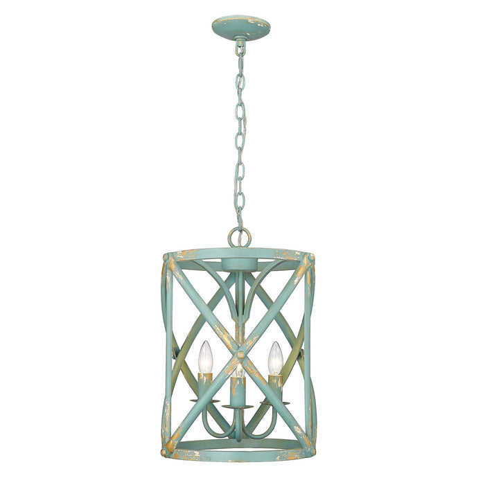 Golden 0890-3P TEAL Three Light Pendant, Teal