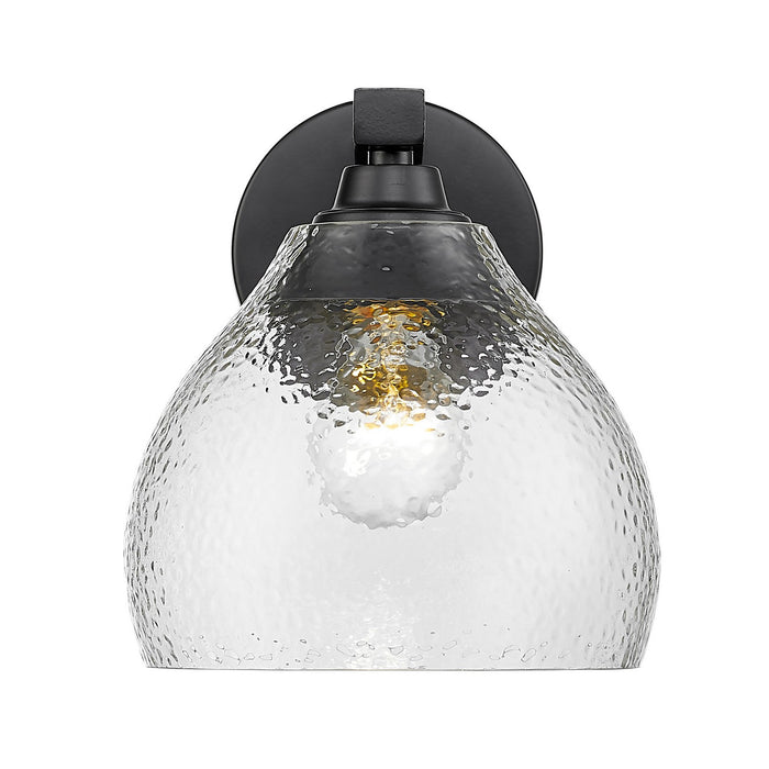 Golden 1094-1W BLK-HCG One Light Wall Sconce, Matte Black