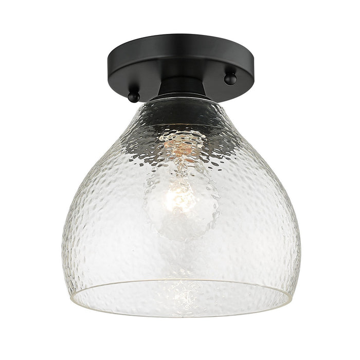 Golden 1094-SF BLK-HCG One Light Semi-Flush Mount, Matte Black
