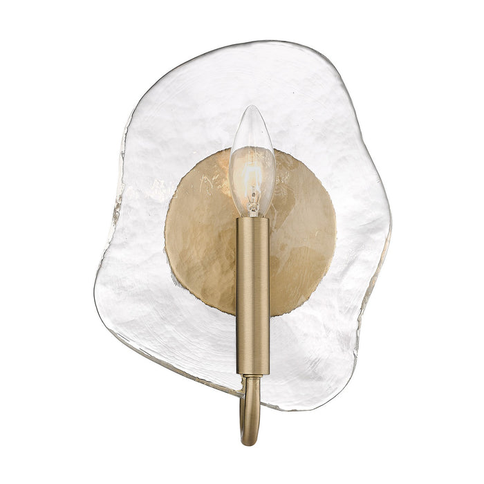 Golden 1140-1W MBS-HWG One Light Wall Sconce, Modern Brass
