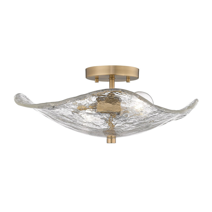 Golden 1140-SF MBS-HWG Two Light Semi-Flush Mount, Modern Brass