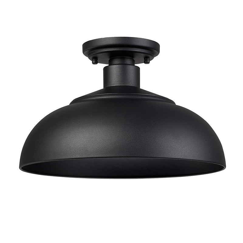 Golden 2866-OSF NB-NB One Light Outdoor Semi-Flush Mount, Natural Black