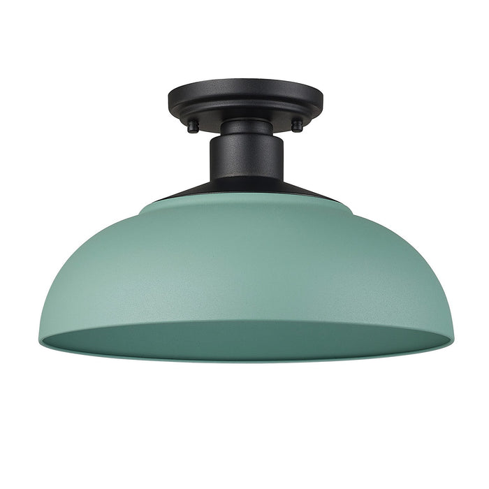 Golden 2866-OSF NB-NT One Light Outdoor Semi-Flush Mount, Natural Black