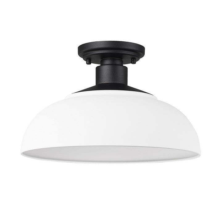 Golden 2866-OSF NB-NWT One Light Outdoor Semi-Flush Mount, Natural Black
