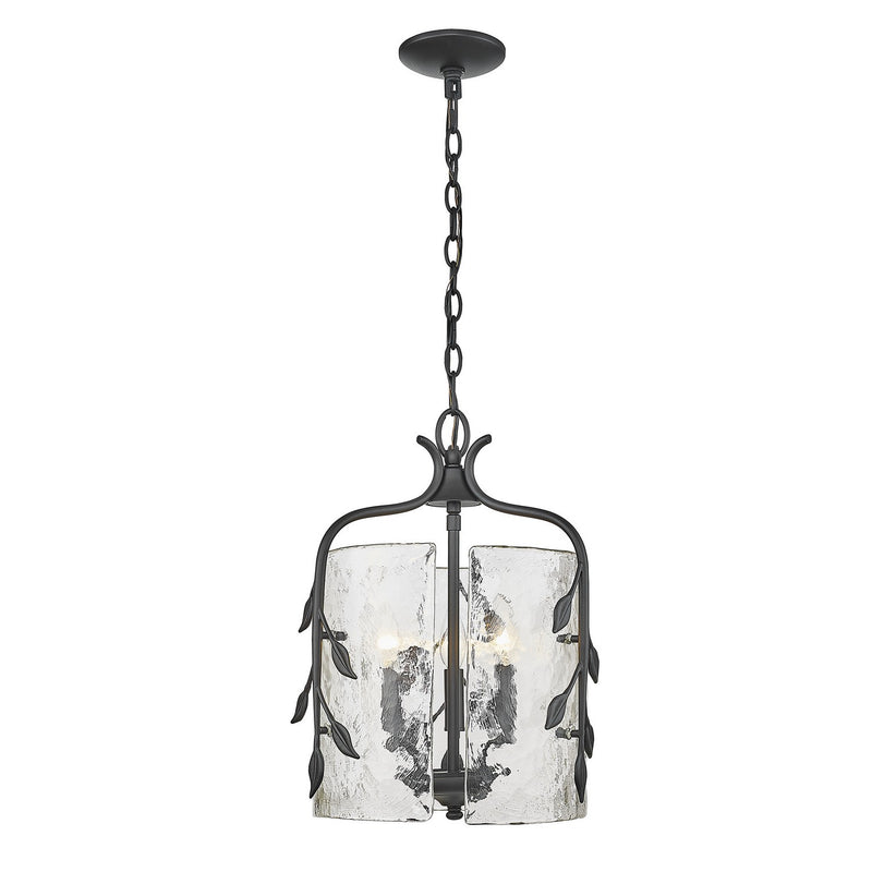Golden 3160-3P NB-HWG Three Light Pendant, Natural Black