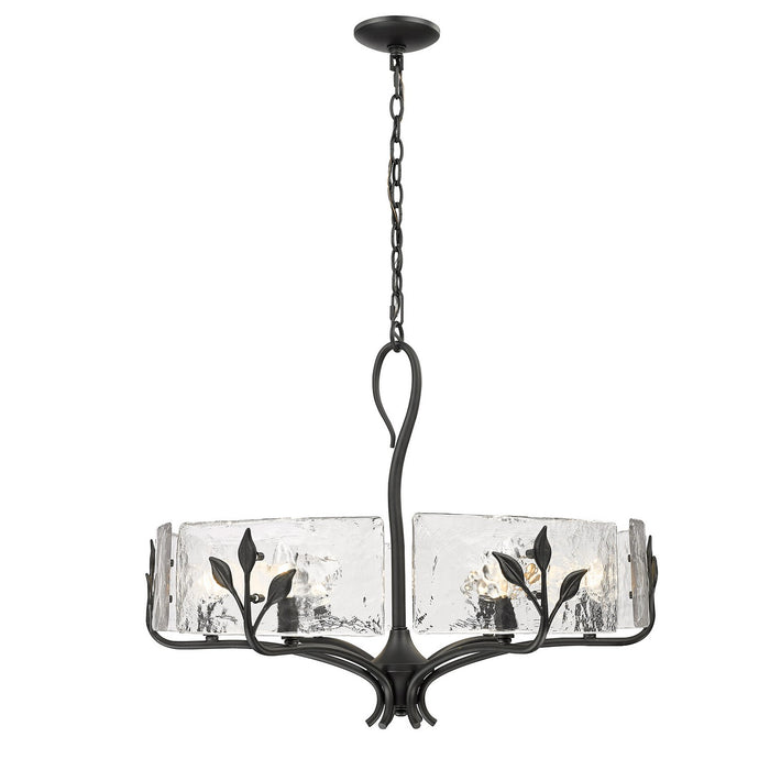 Golden 3160-6 NB-HWG Six Light Chandelier, Natural Black