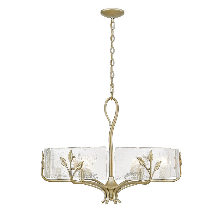 Golden 3160-6 WG-HWG Six Light Chandelier, White Gold