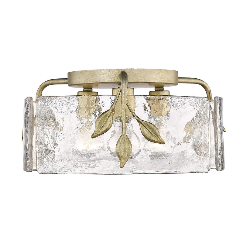 Golden 3160-FM WG-HWG Three Light Flush Mount, White Gold