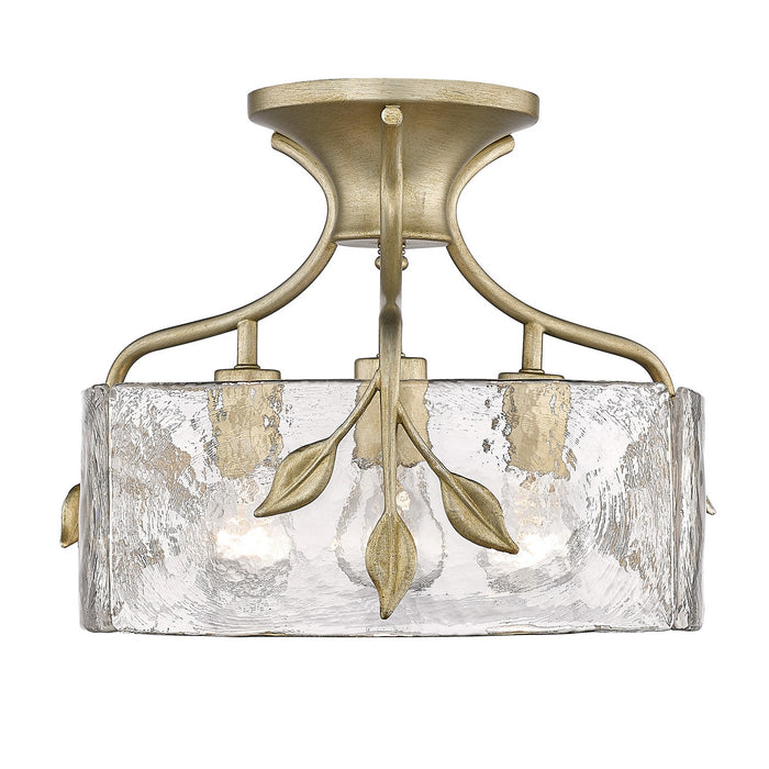 Golden 3160-SF WG-HWG Three Light Semi-Flush Mount, White Gold