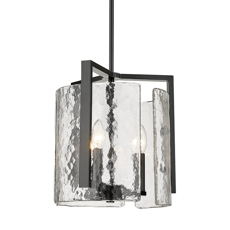 Golden 3164-3P BLK-HWG Three Light Pendant, Matte Black