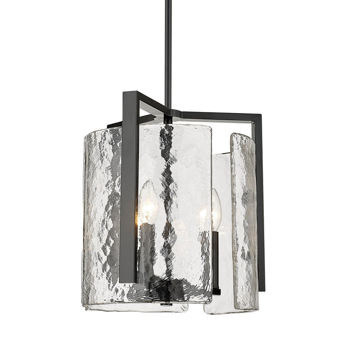Golden 3164-3P BLK-HWG Three Light Pendant, Matte Black