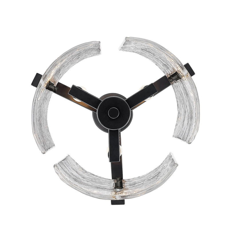 Golden 3164-3P BLK-HWG Three Light Pendant, Matte Black
