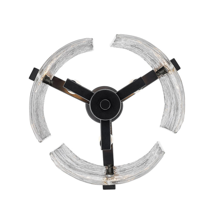 Golden 3164-3P BLK-HWG Three Light Pendant, Matte Black