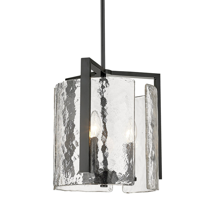 Golden 3164-3P BLK-HWG Three Light Pendant, Matte Black