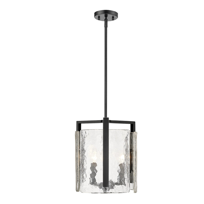 Golden 3164-3P BLK-HWG Three Light Pendant, Matte Black