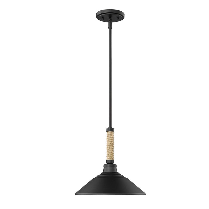 Golden 3318-M NB One Light Pendant, Natural Black