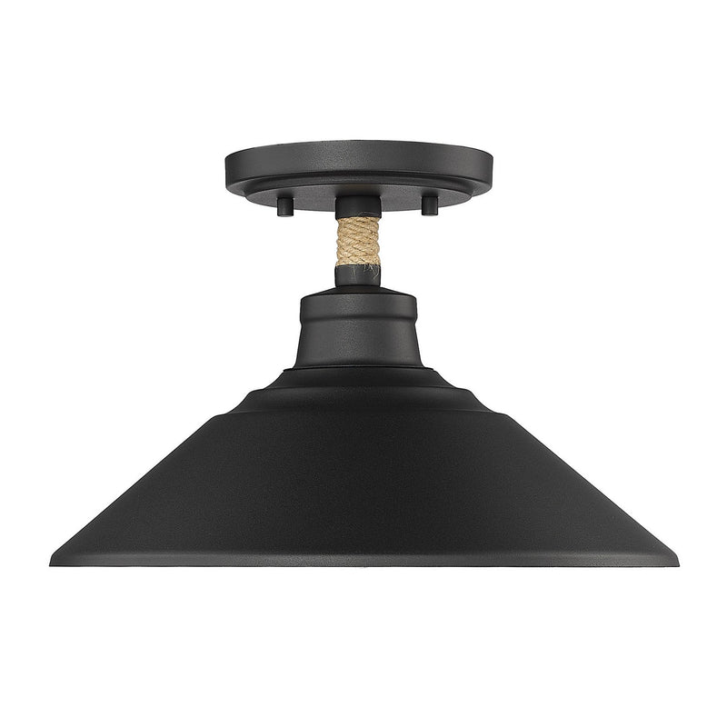 Golden 3318-SF NB One Light Semi-Flush Mount, Natural Black